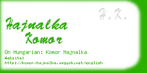 hajnalka komor business card